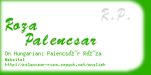 roza palencsar business card